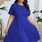 Plus Size Round Neck Openwork Dress