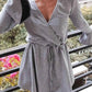 Ivy Lane Plus Size Surplice Neck Flare Sleeve Dress - GiFTiFY