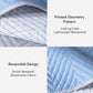 Kasentex Lightweight Reversible Stripe Quilt Set Bedding- Sky Blue and Ivory White, Room Decor, Graduation Gifts, Father's Day Gift
