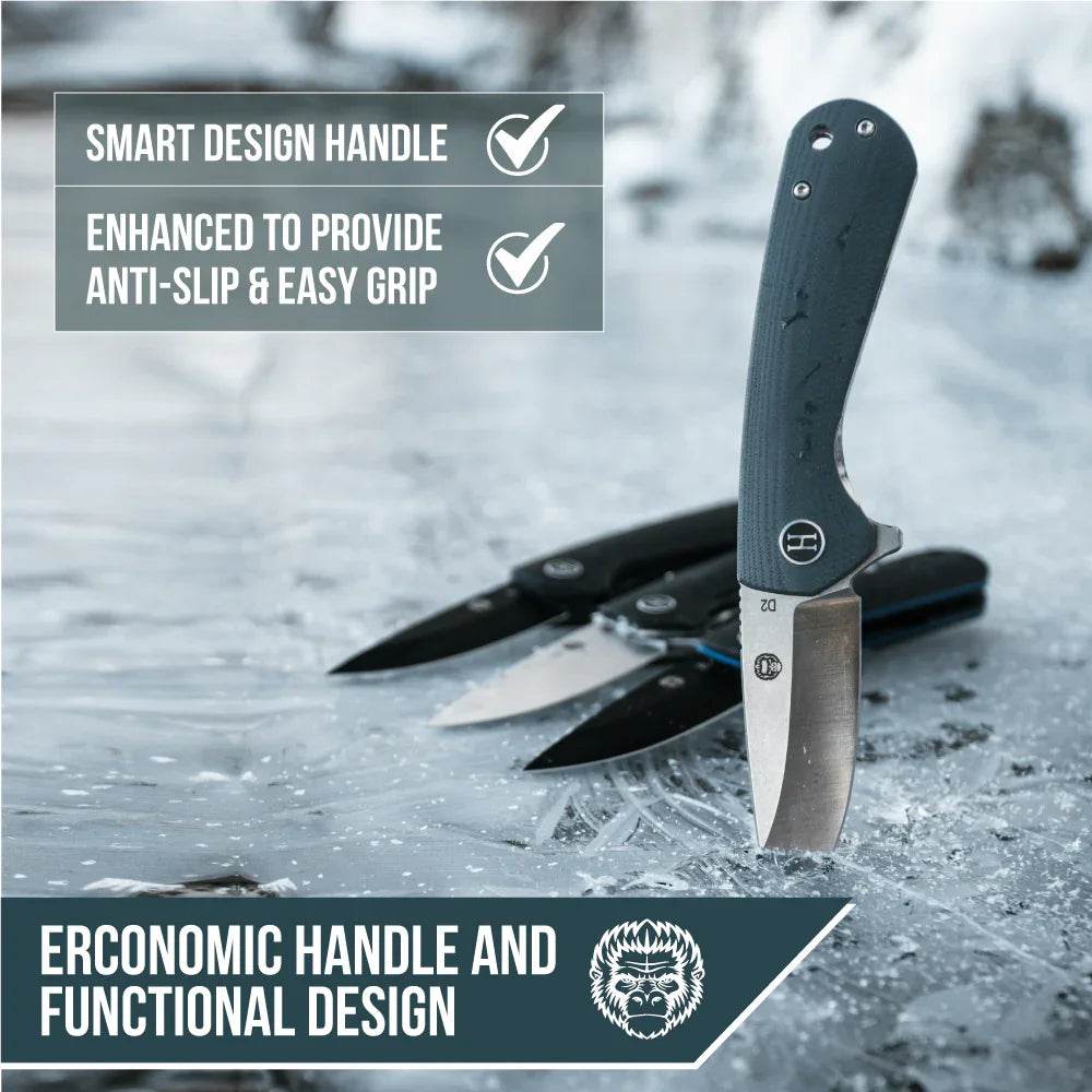 The Peasant Folding Pocket Knife Giftset for Men and Women (Red and Grey) Folding Pocket Knife by Holtzman's Gorilla Survival