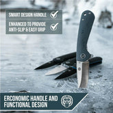 The Peasant Folding Pocket Knife Giftset for Men and Women (Red and Grey) - GiFTiFY