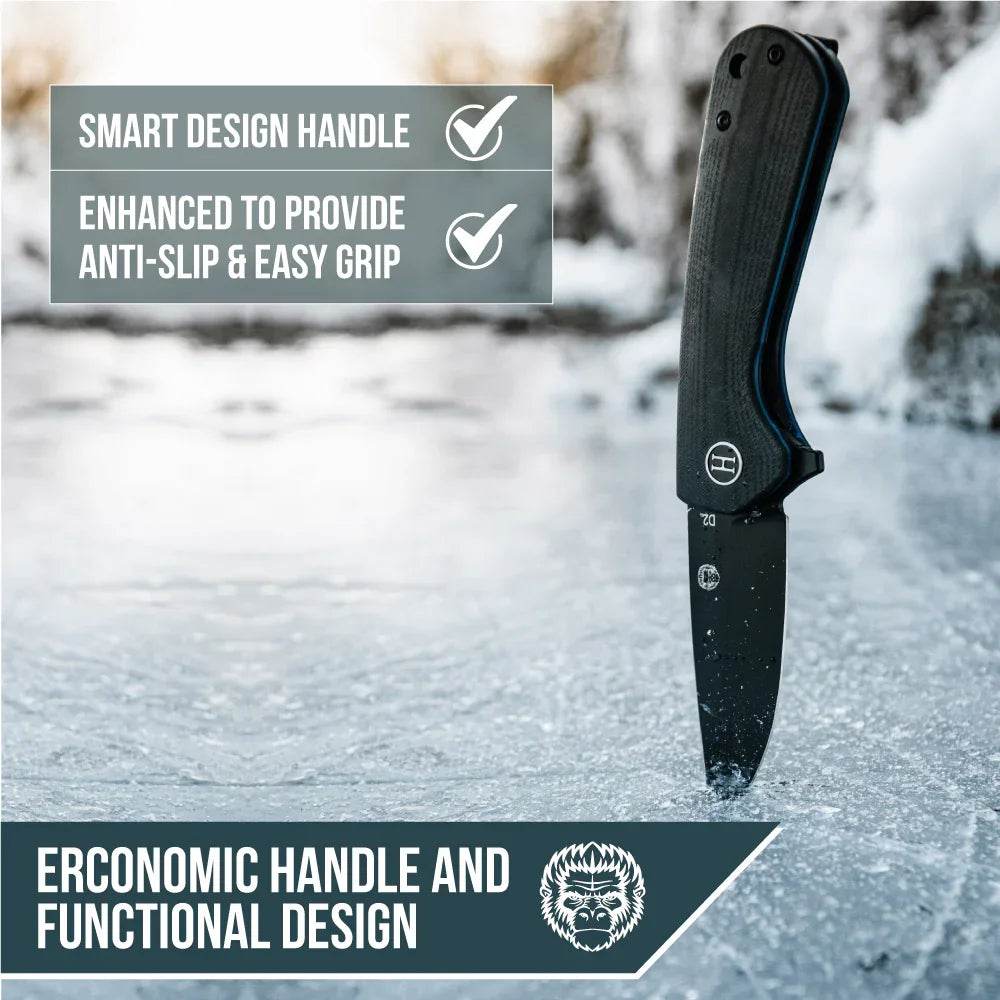 The Peasant Folding Pocket Knife Giftset for Men and Women (Black and Blue) - GiFTiFY