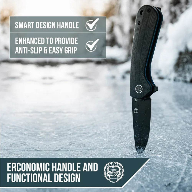 The Peasant Folding Pocket Knife Giftset for Men and Women (Black and Blue) - GiFTiFY