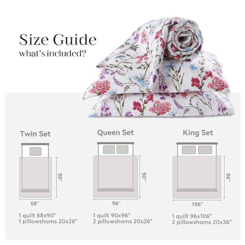 Kasentex Floral Quilt Set - Lightweight & Reversible - Cozy & Stylish Bedding - Machine Washable, Room Decor, Graduation Gifts by Kasentex