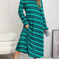 Plus Size Striped Round Neck Long Sleeve Tee Dress - GiFTiFY