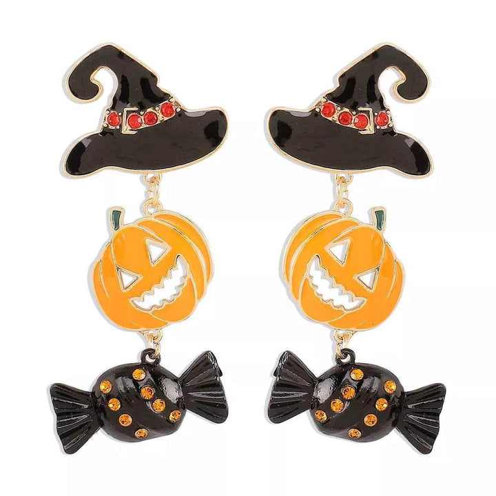 Halloween 18K Gold-Plated Alloy Pumpkin Earrings - GiFTiFY
