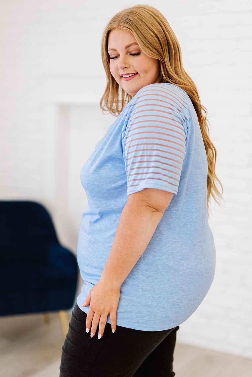 Plus Size V-Neck Raglan Sleeve Tee - GiFTiFY