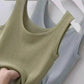 Plus Size Ribbed Knit Scoop Neck Tank Top - GiFTiFY
