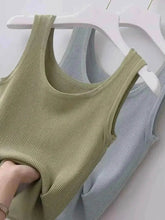 Plus Size Ribbed Knit Scoop Neck Tank Top - GiFTiFY