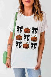Pumpkin Round Neck Short Sleeve T-Shirt Halloween by Trendsi
