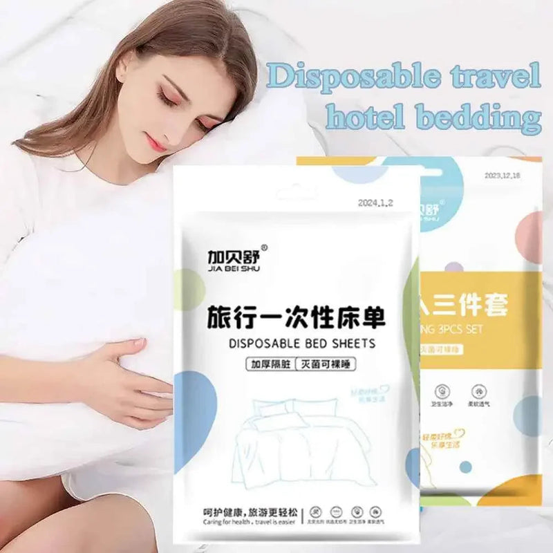 Disposable Travel Bedding Set Disposable Travel Bedding Set by Dropshee