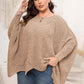 Plus Size Round Neck Batwing Sleeve Sweater - GiFTiFY