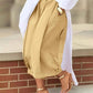 Plus Size Wide Leg Pleated Detail Cropped Pants