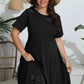 Plus Size Round Neck Openwork Dress - GiFTiFY