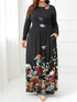Plus Size Round Neck Maxi Dress with Pockets - GiFTiFY