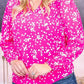 Plus Size Notched Neck Smocked Blouse - GiFTiFY