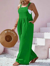 Plus Size Square Neck Wide Leg Overalls - GiFTiFY