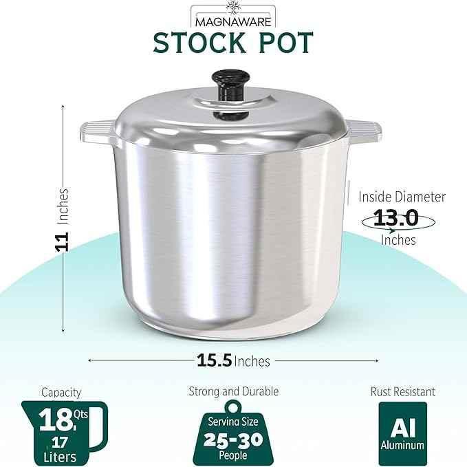 Stock Pot with Lid 14 Quarts Home & Garden by MAGNAWARE