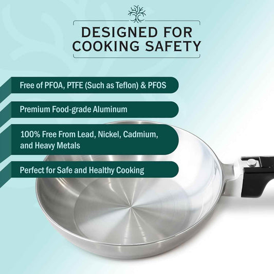 11-Inch Chef Skillet – Quick & Even Heat Distribution – Lightweight Cast Aluminum Frying Pan - GiFTiFY