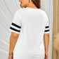 Plus Size Striped V-Neck Tee Shirt - GiFTiFY