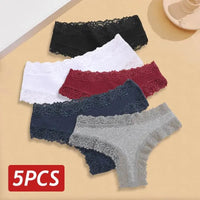 5PCS Lace Cotton Brazilian Panties
