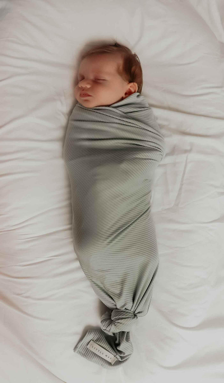 Seafoam Ribbed Stretch Swaddle - GiFTiFY