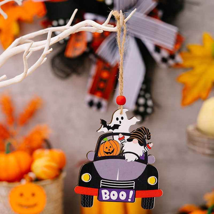 4-Piece Halloween Element Car-Shape Hanging Widgets - GiFTiFY