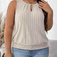 Plus Size Ribbed Knit Keyhole Tank Top - GiFTiFY