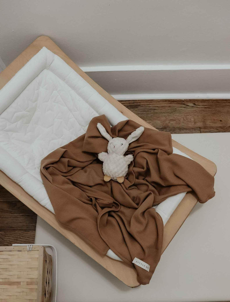 Caramel Waffle Knit Blanket by Little Mae & Co