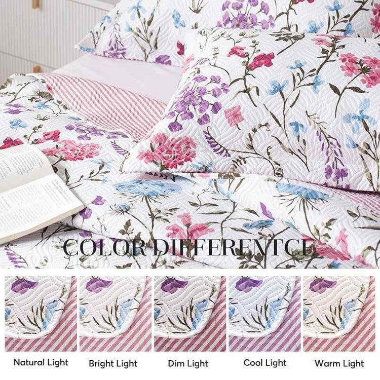 Kasentex Floral Quilt Set - Lightweight & Reversible - Cozy & Stylish Bedding - Machine Washable, Room Decor, Graduation Gifts - GiFTiFY