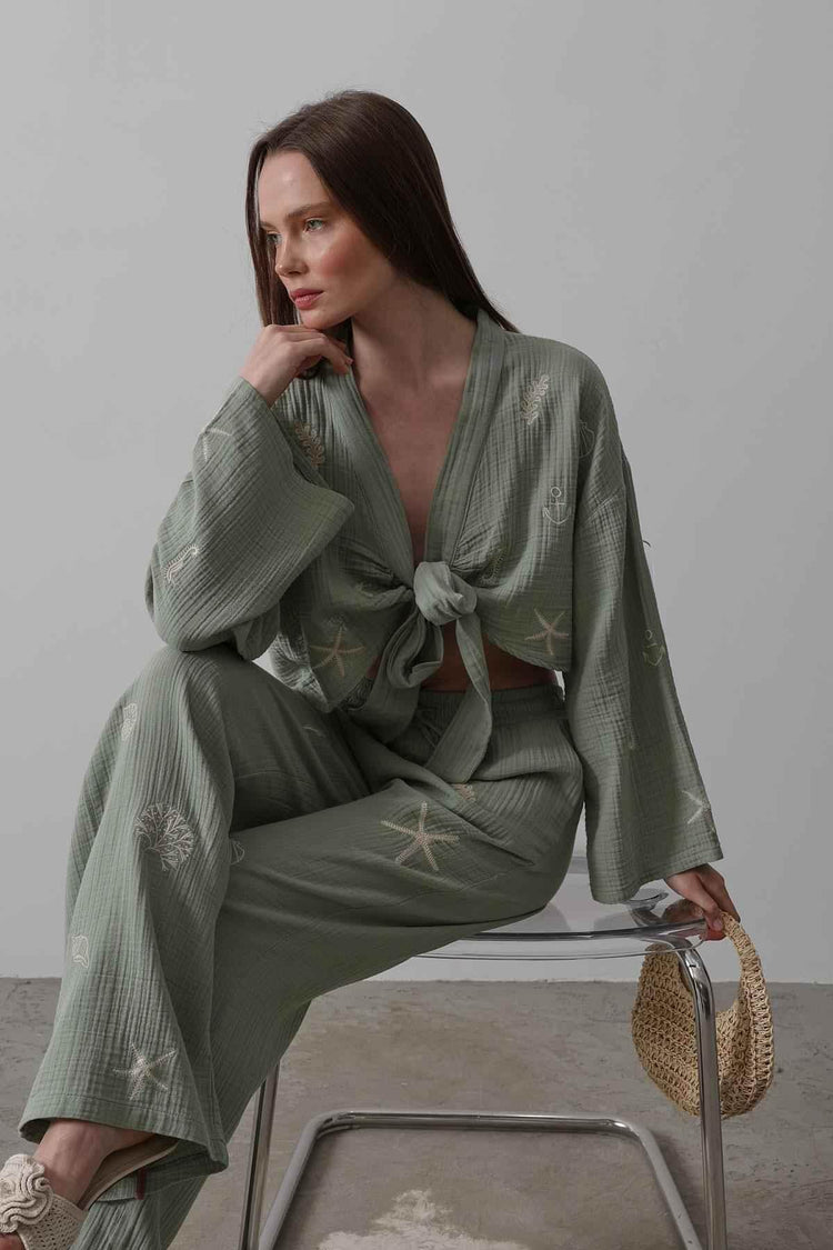 Boho Resort Wear – Tie Suits for Women with Shabby Chic Detail - GiFTiFY