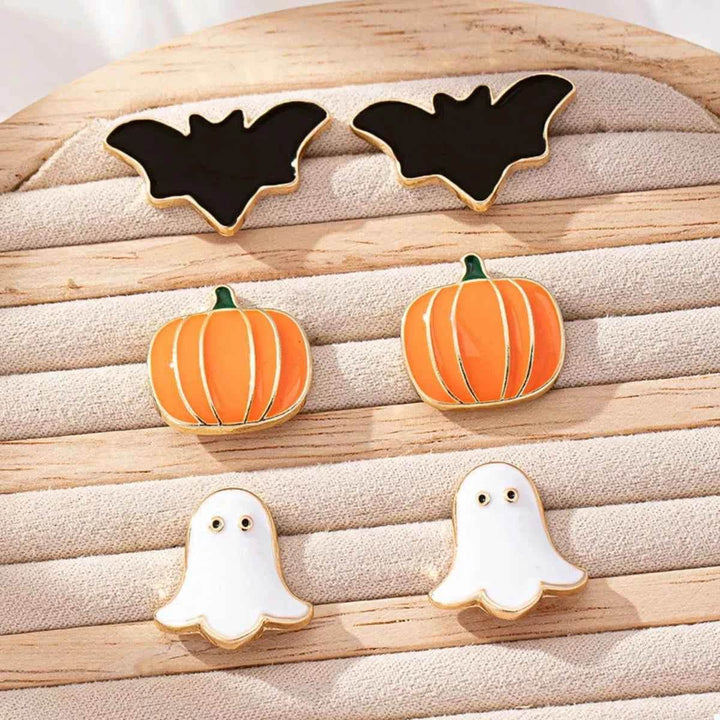 3-Pair Halloween Stud Earrings - GiFTiFY