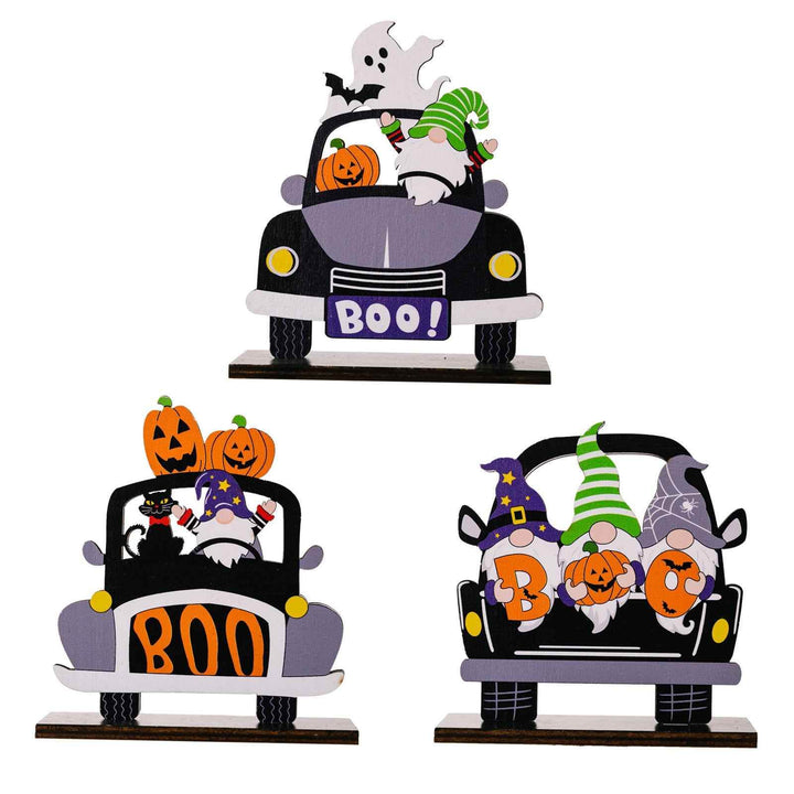 3-Piece Halloween Element Car-Shape Ornaments - GiFTiFY