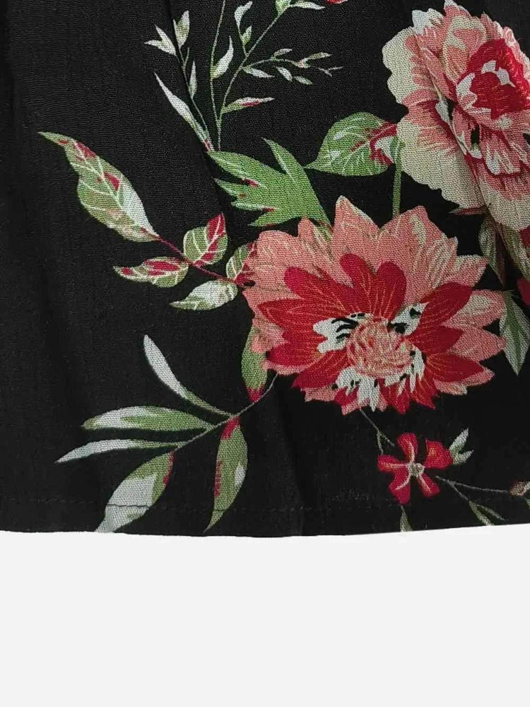 Plus Size Floral Flare Sleeve Dress - GiFTiFY