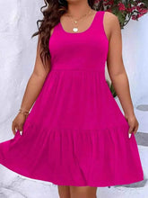 Plus Size Tiered Scoop Neck Tank Dress - GiFTiFY