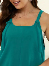 Plus Size Knotted Strap Romper with Pockets - GiFTiFY