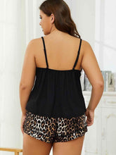 Plus Size Lace Trim Scoop Neck Cami and Printed Shorts Pajama Set - GiFTiFY