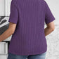 Plus Size V-Neck Short Sleeve Ribbed T-Shirt - GiFTiFY