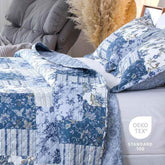 Kasentex Vintage Blue Patchwork Floral Quilt Set - All Season Bedding, Room Decor, Graduation Gifts by Kasentex