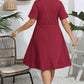Plus Size Round Neck Openwork Dress - GiFTiFY
