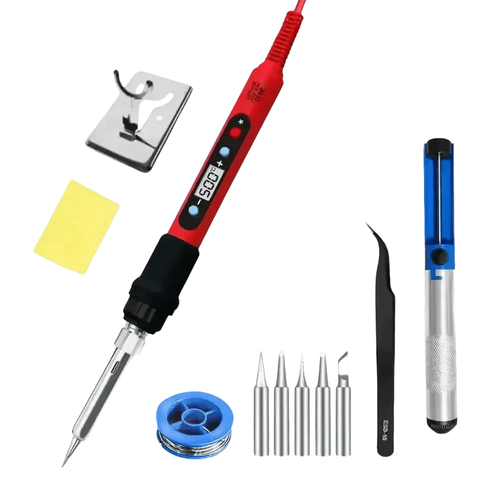 80W Soldering Iron Kit Adjustable Temperature LCD Solder - GiFTiFY