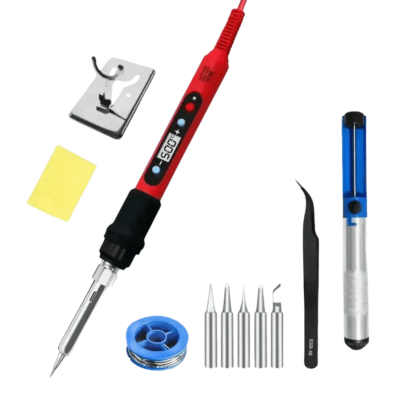 80W Soldering Iron Kit Adjustable Temperature LCD Solder Soldering Irons by Shenzhen Lefavor tool's Store