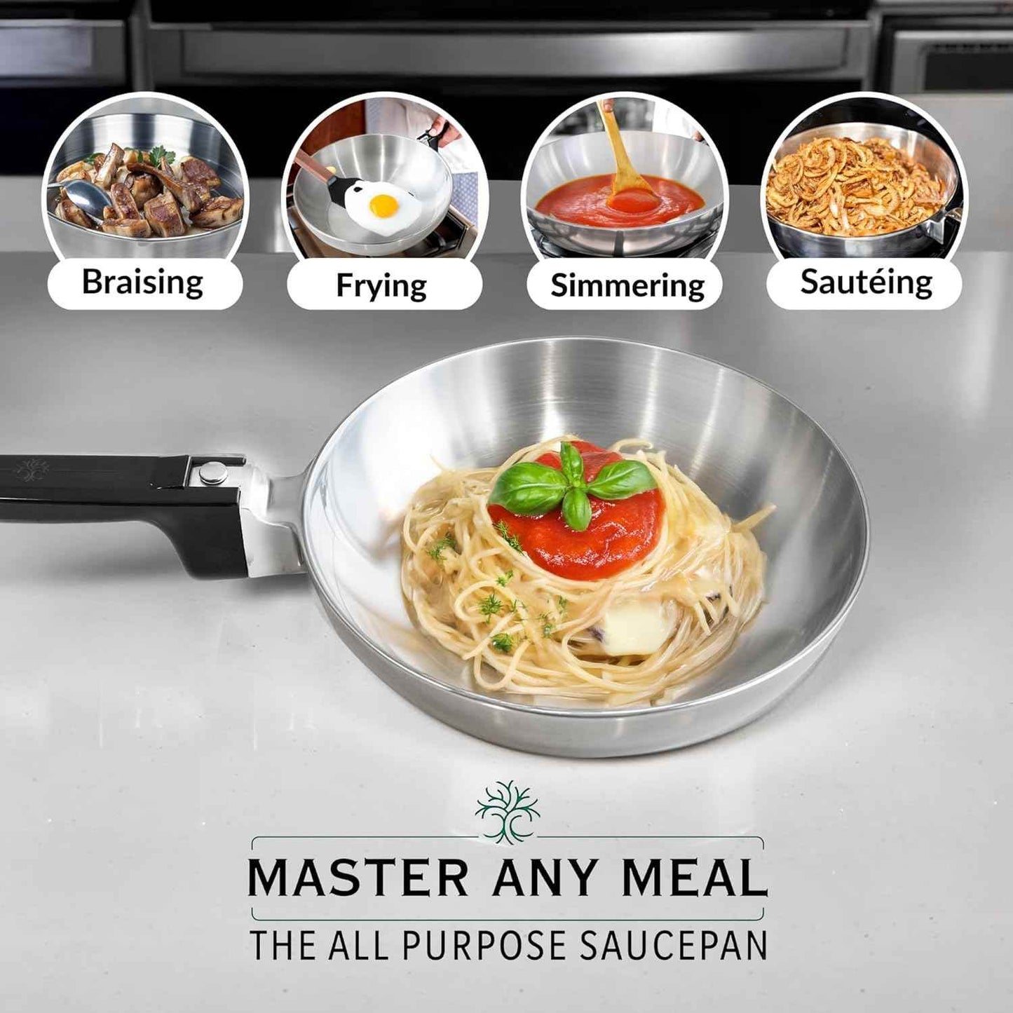 11-Inch Chef Skillet – Quick & Even Heat Distribution – Lightweight Cast Aluminum Frying Pan - GiFTiFY
