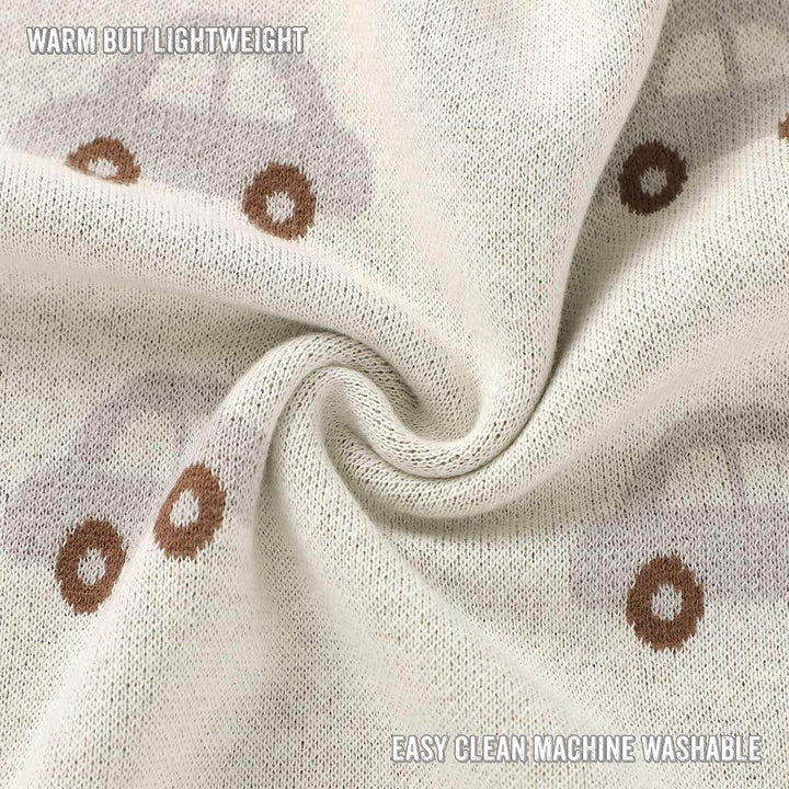 Whimsy Collection - Luxury 100% Cotton Knit Swaddle Baby Blanket - GiFTiFY
