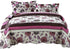 DaDa Bedding Bohemian Purple Blooms Floral Garden Pink Brown Bedspread Set (KBJ1629) - GiFTiFY