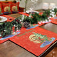 DaDa Bedding Red Santa Claus Christmas Tree Woven Tapestry Dining Table Runner (17615)