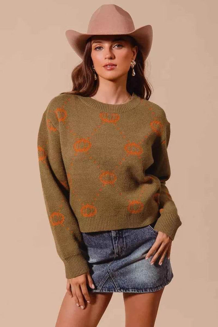 SO ME Pumpkin Rhombus Halloween Thanksgiving Sweater - GiFTiFY