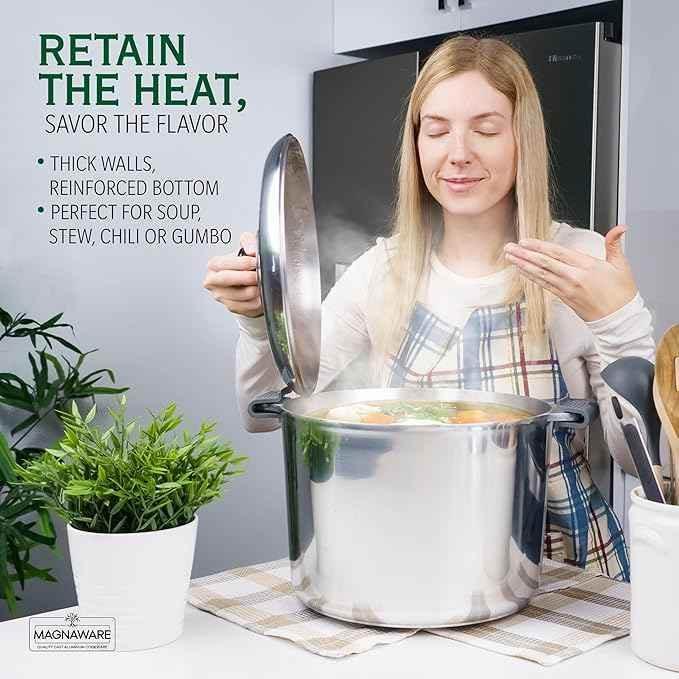 Stock Pot with Lid 14 Quarts Home & Garden by MAGNAWARE
