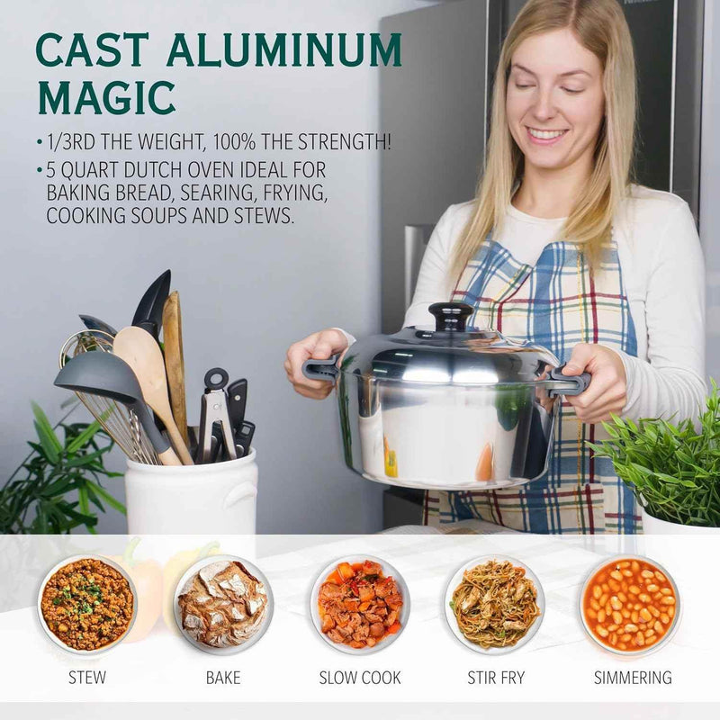 3 Quarts Round Dutch Oven with Lid Home & Garden by MAGNAWARE