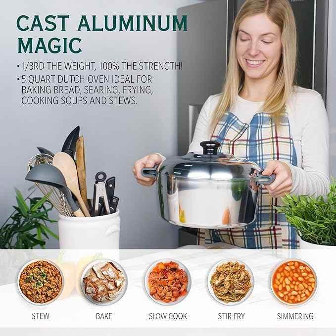 5 Quarts Round Dutch Oven with Lid Home & Garden by MAGNAWARE